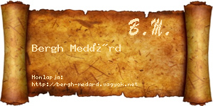 Bergh Medárd névjegykártya